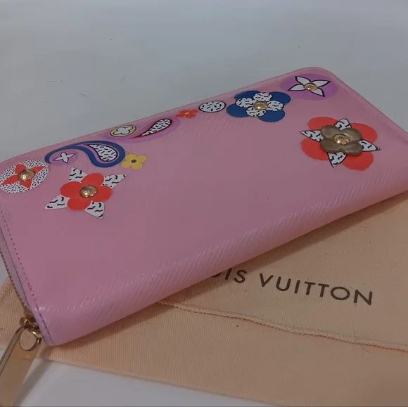 LOUIS VUITTON ✨️ Pink Epi Blooming Flowers Zippy Wallet Rose Ballerine - Picture 15 of 16